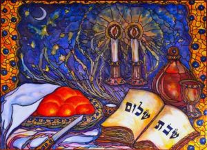 illustration of Shabbat symbols